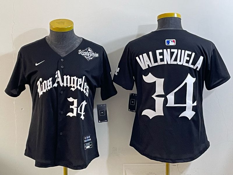 Youth Los Angeles Dodgers #34 Valenzuela Black 5th Jointly Name 2026 Nike MLB Jersey style 05